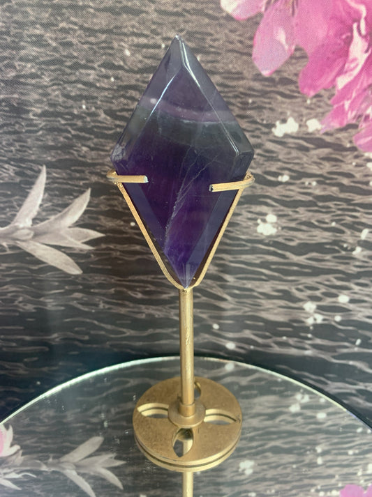 Fluorite Rhombus on Stand