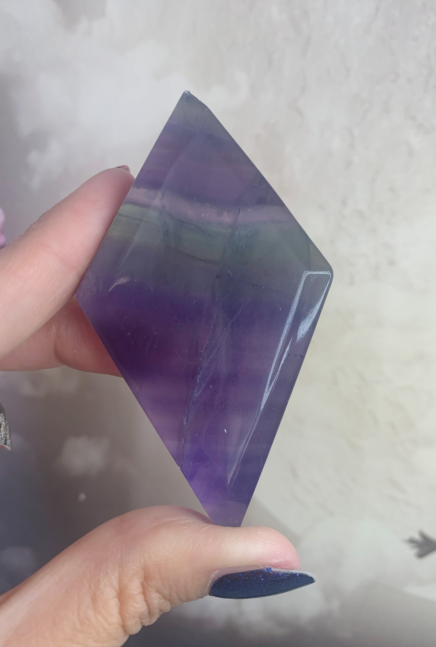 Fluorite Rhombus on Stand