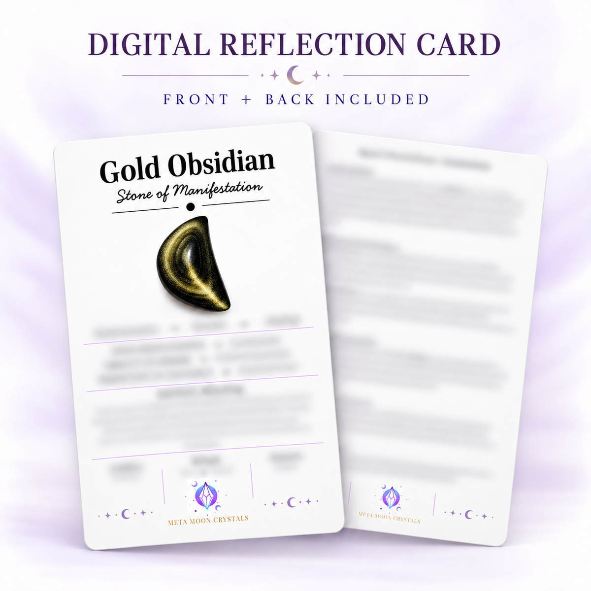 Gold Obsidian Digital Reflection Card