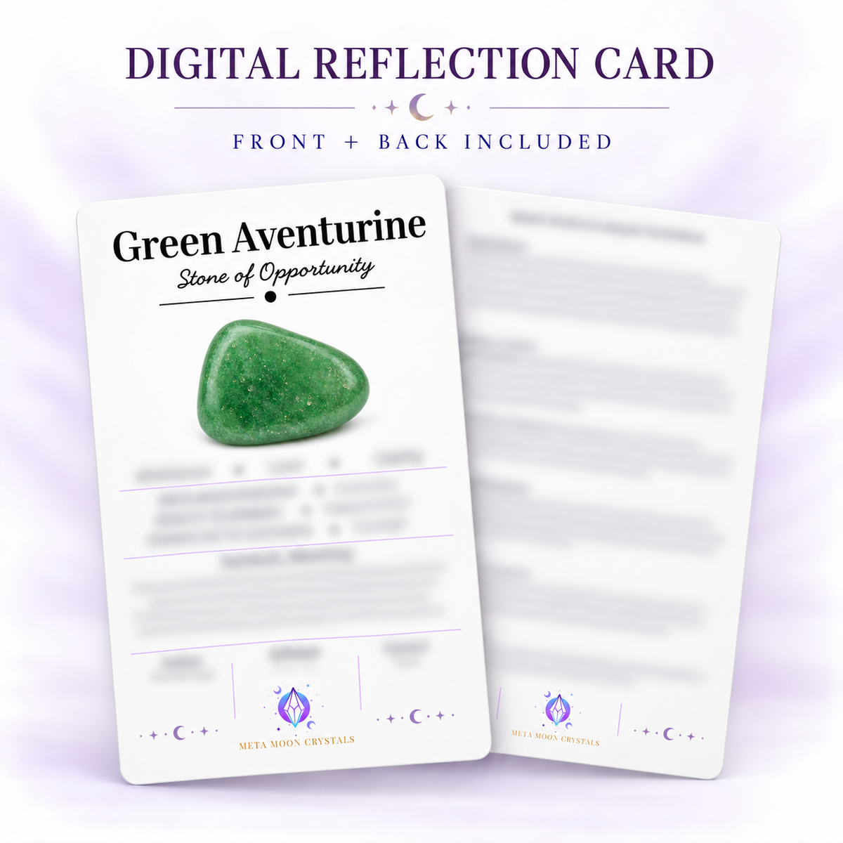 Green Aventurine Digital Reflection Card