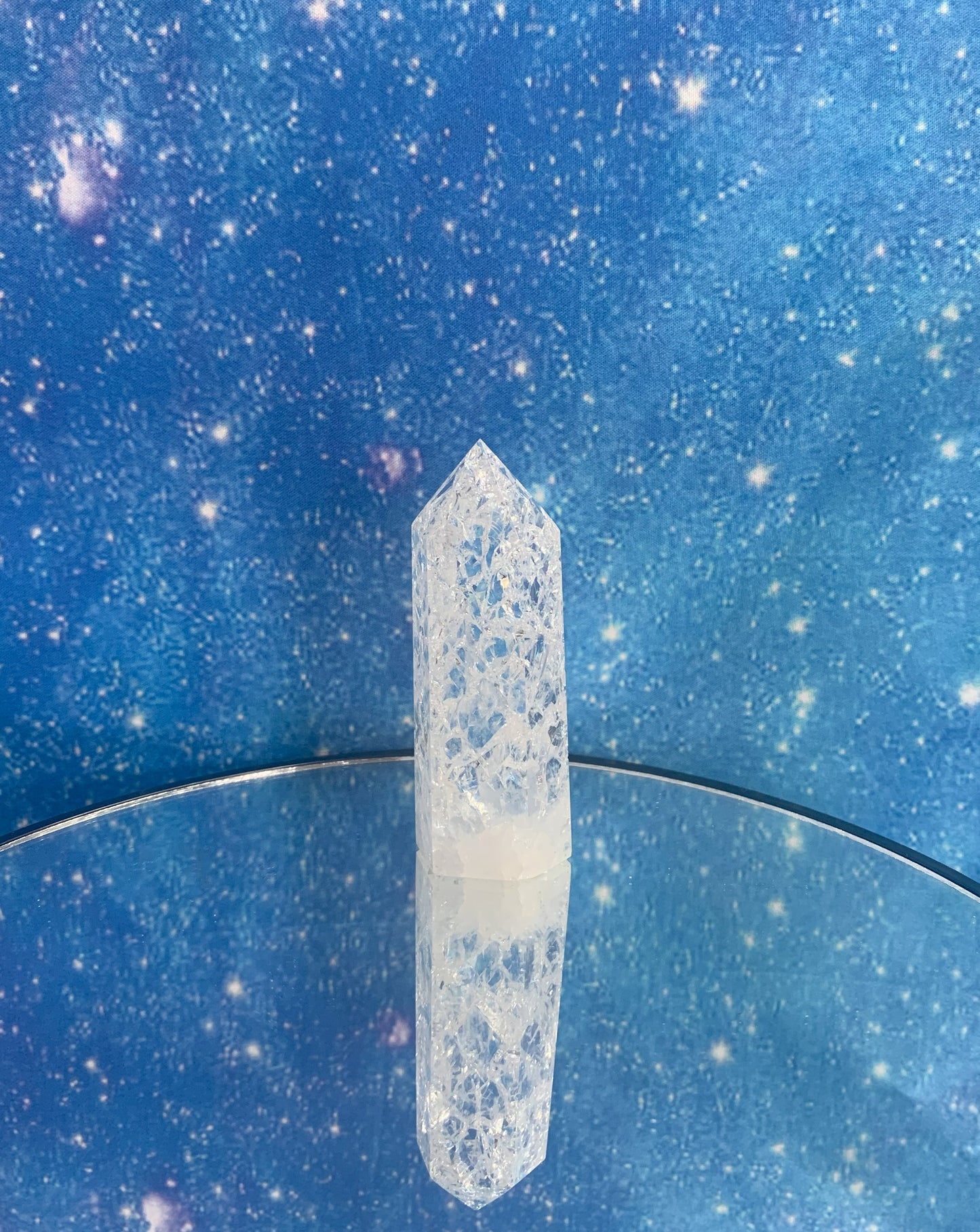 Crackle Clear Quartz Tower