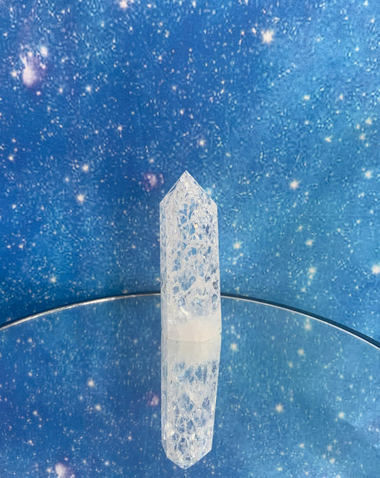 Crackle Clear Quartz Tower