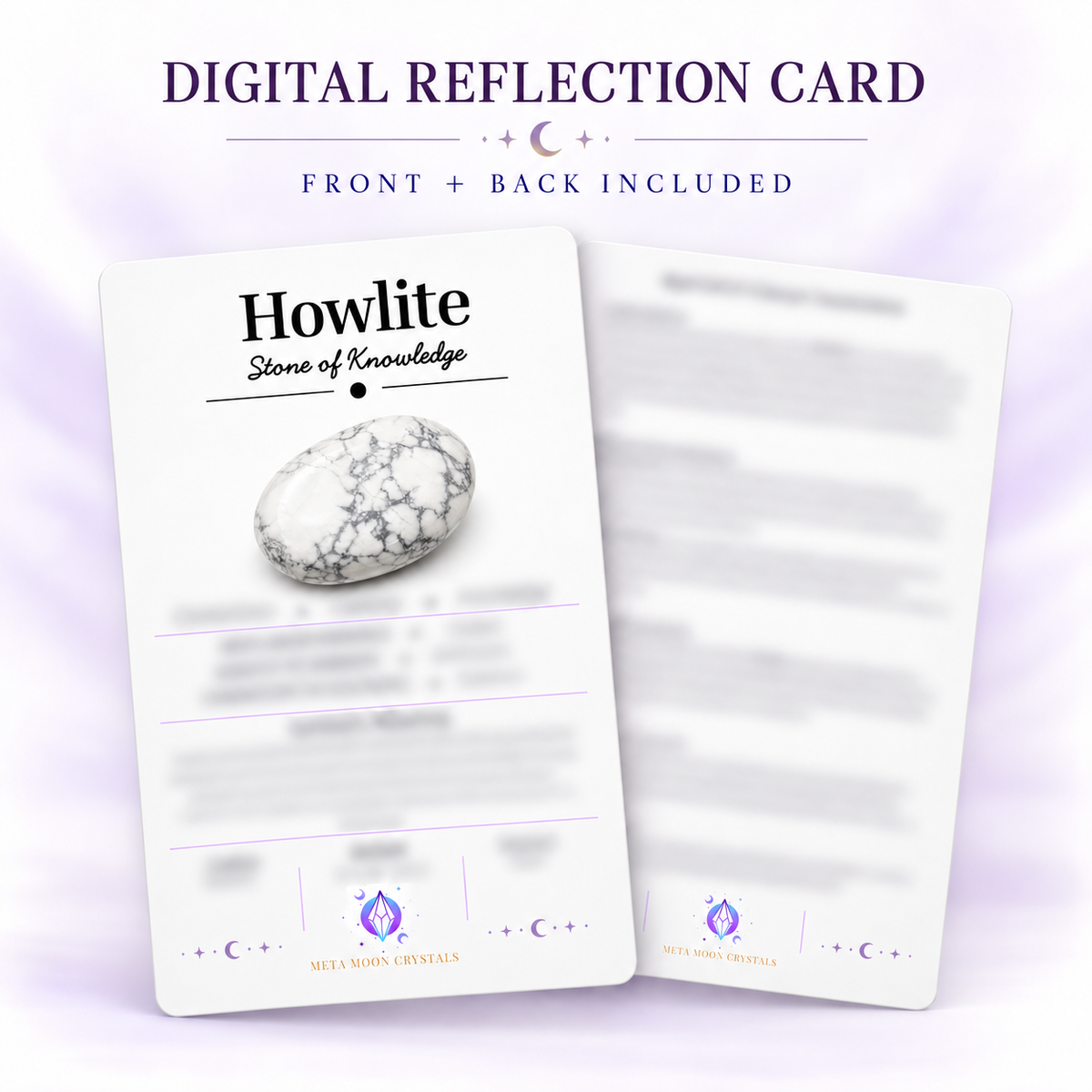Howlite Digital Reflection Card