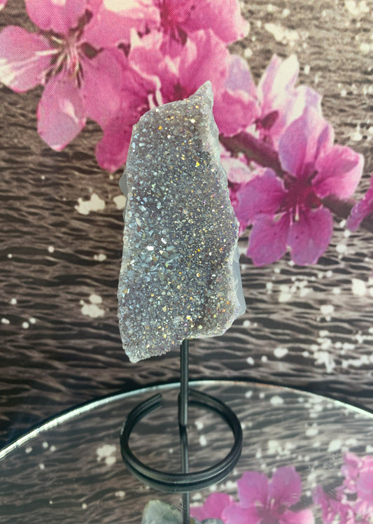 Druzy Aura Amethyst on Stand