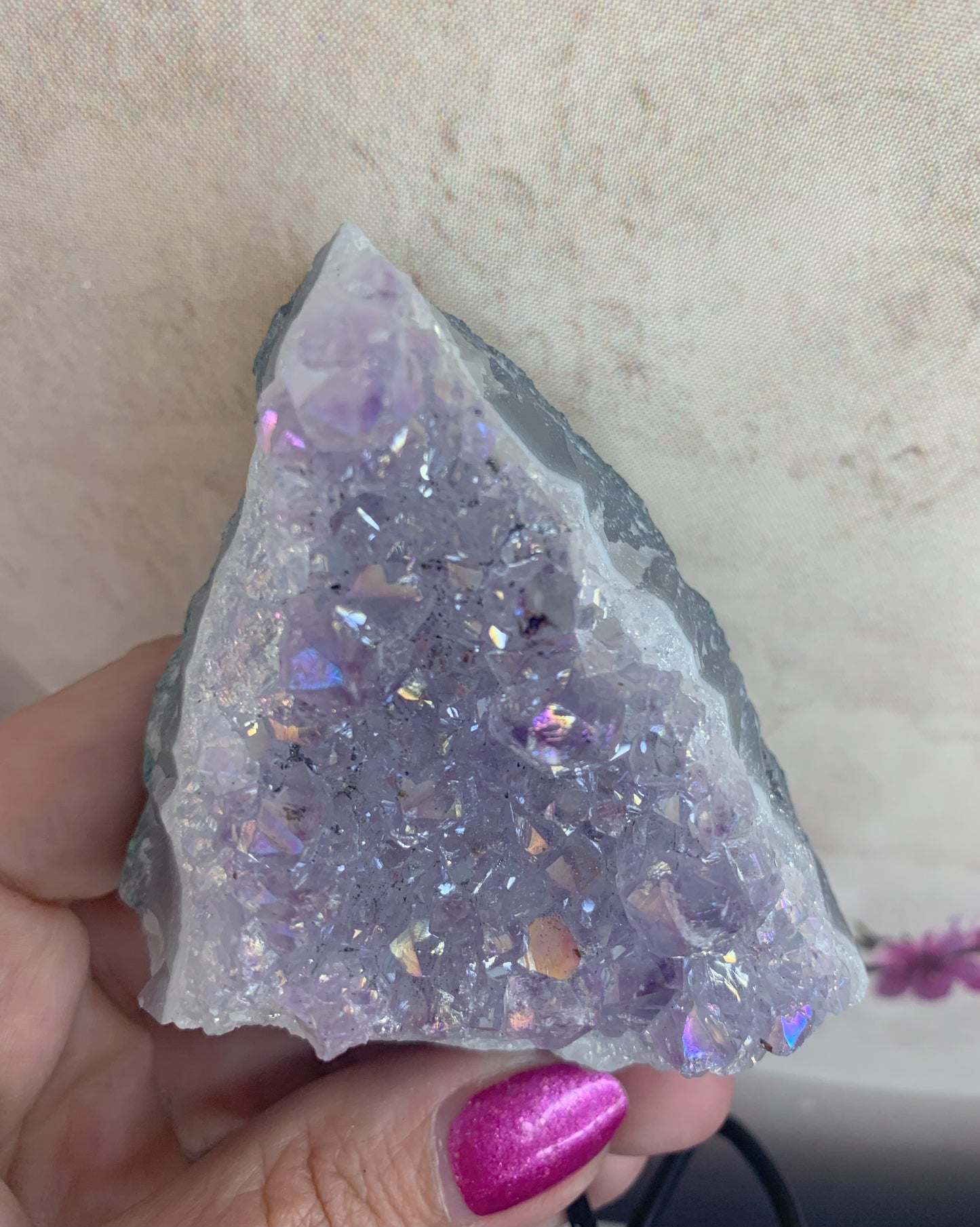 Druzy Aura Amethyst on Stand