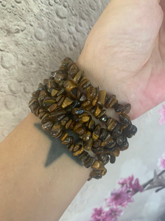 Tiger's Eye Chip Bracelets