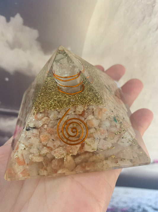 Sunstone Orgonite Pyramid