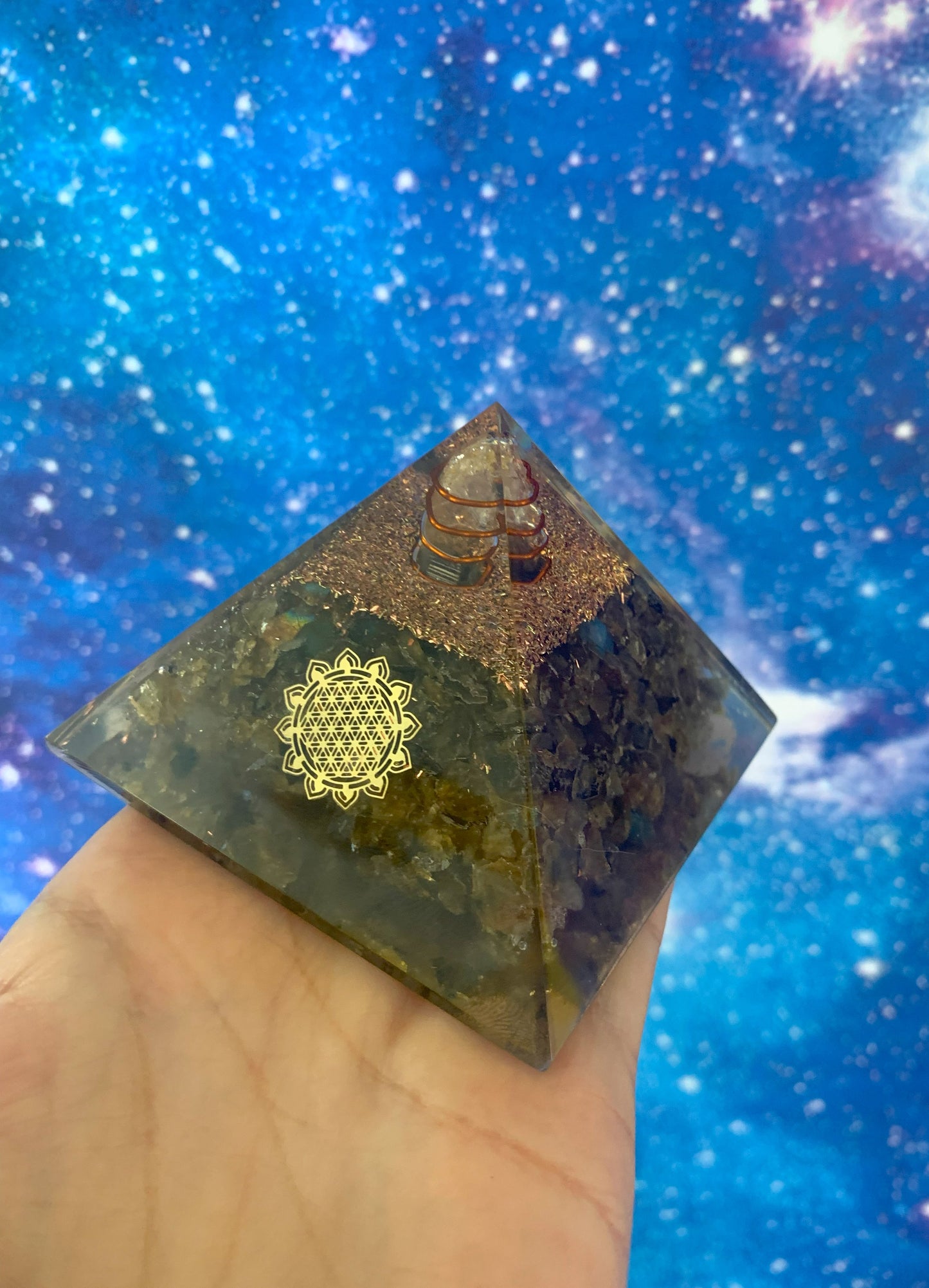 Labradorite Orgonite Pyramid