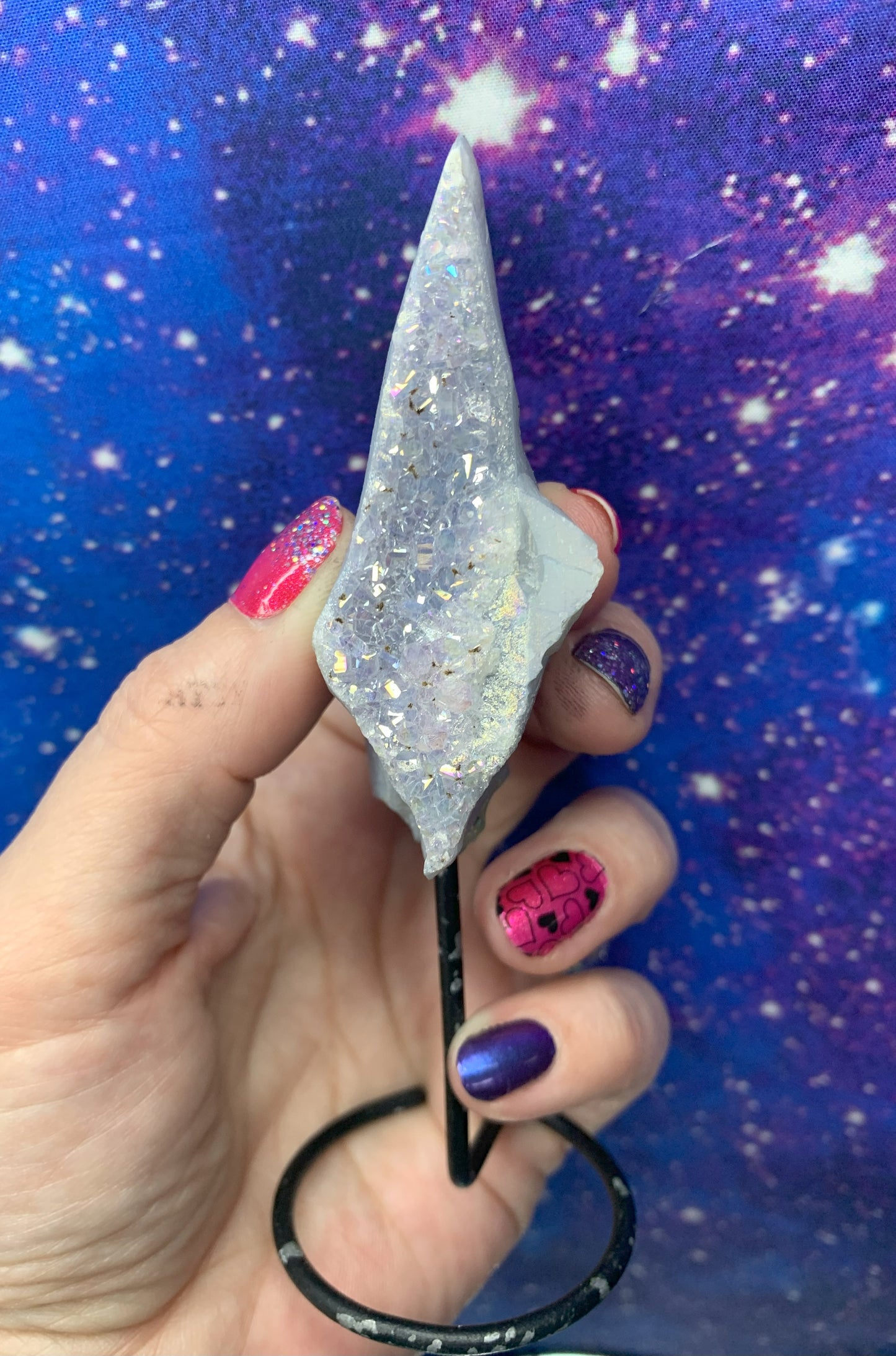 Druzy Aura Amethyst on Stand