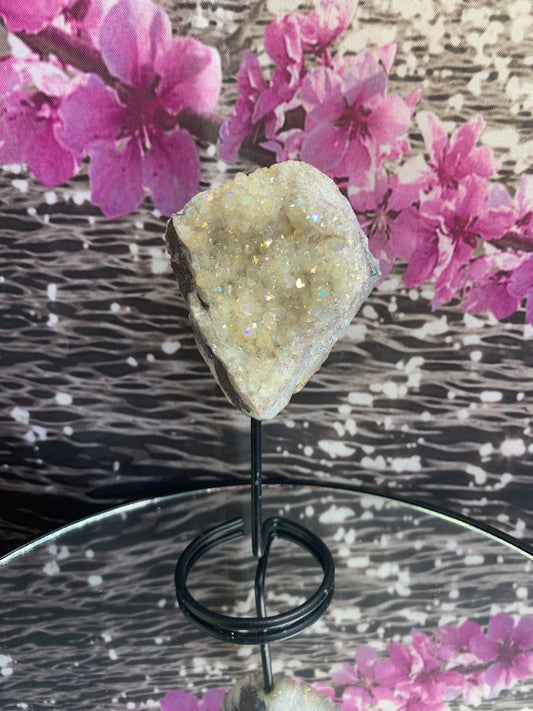 Druzy Aura Citrine on Stand (Mini)