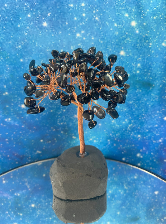Black Obsidian Crystal Tree