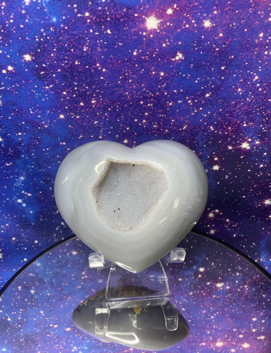 Druzy Agate Geode Heart