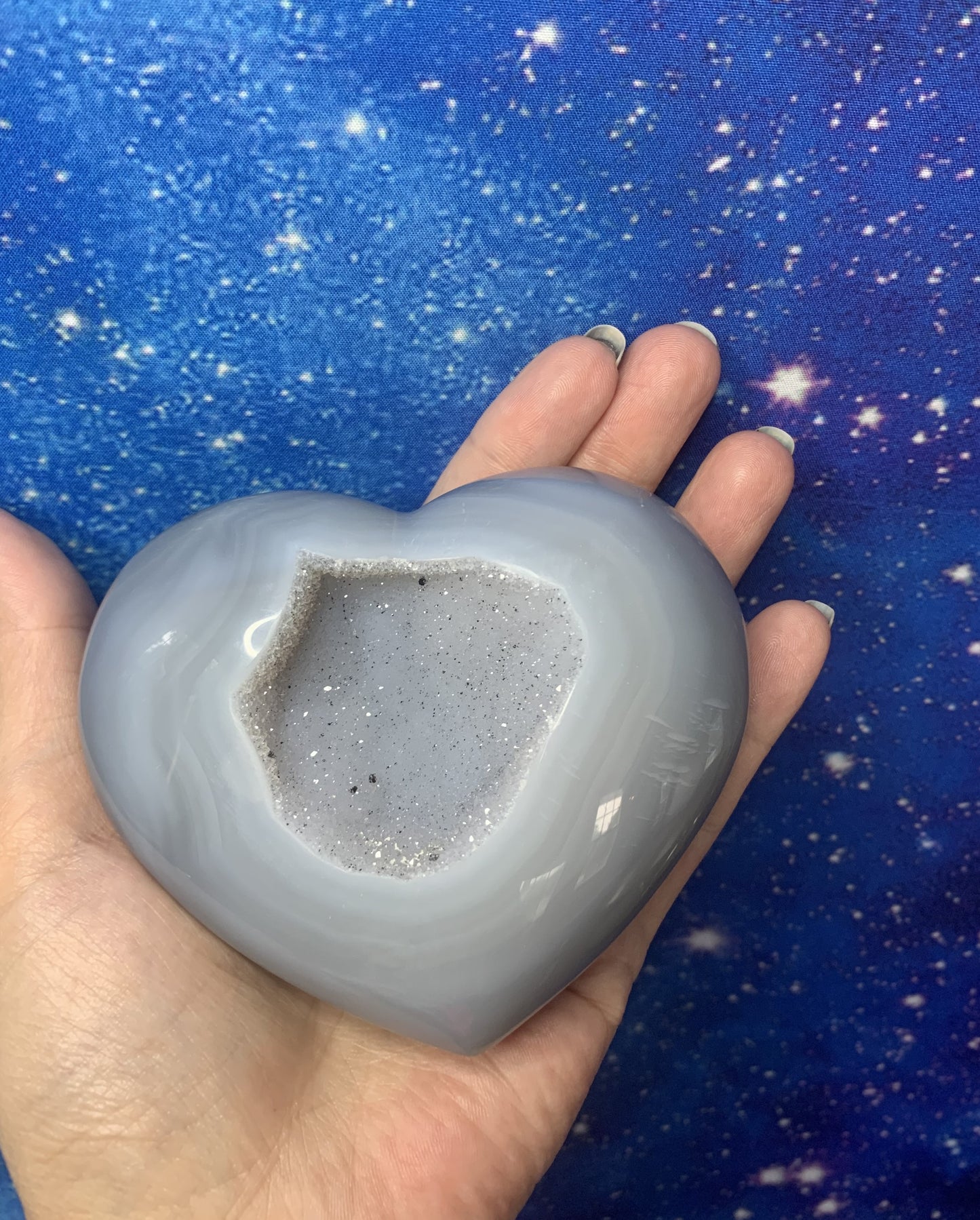 Druzy Agate Geode Heart