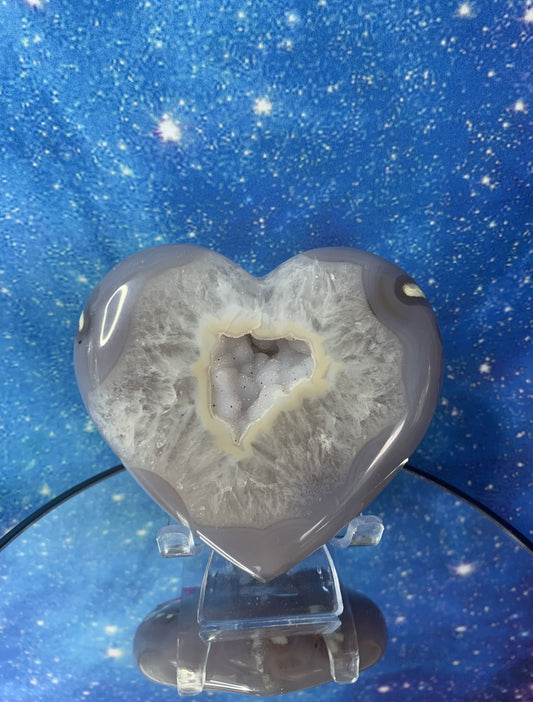 Druzy Agate Geode Heart