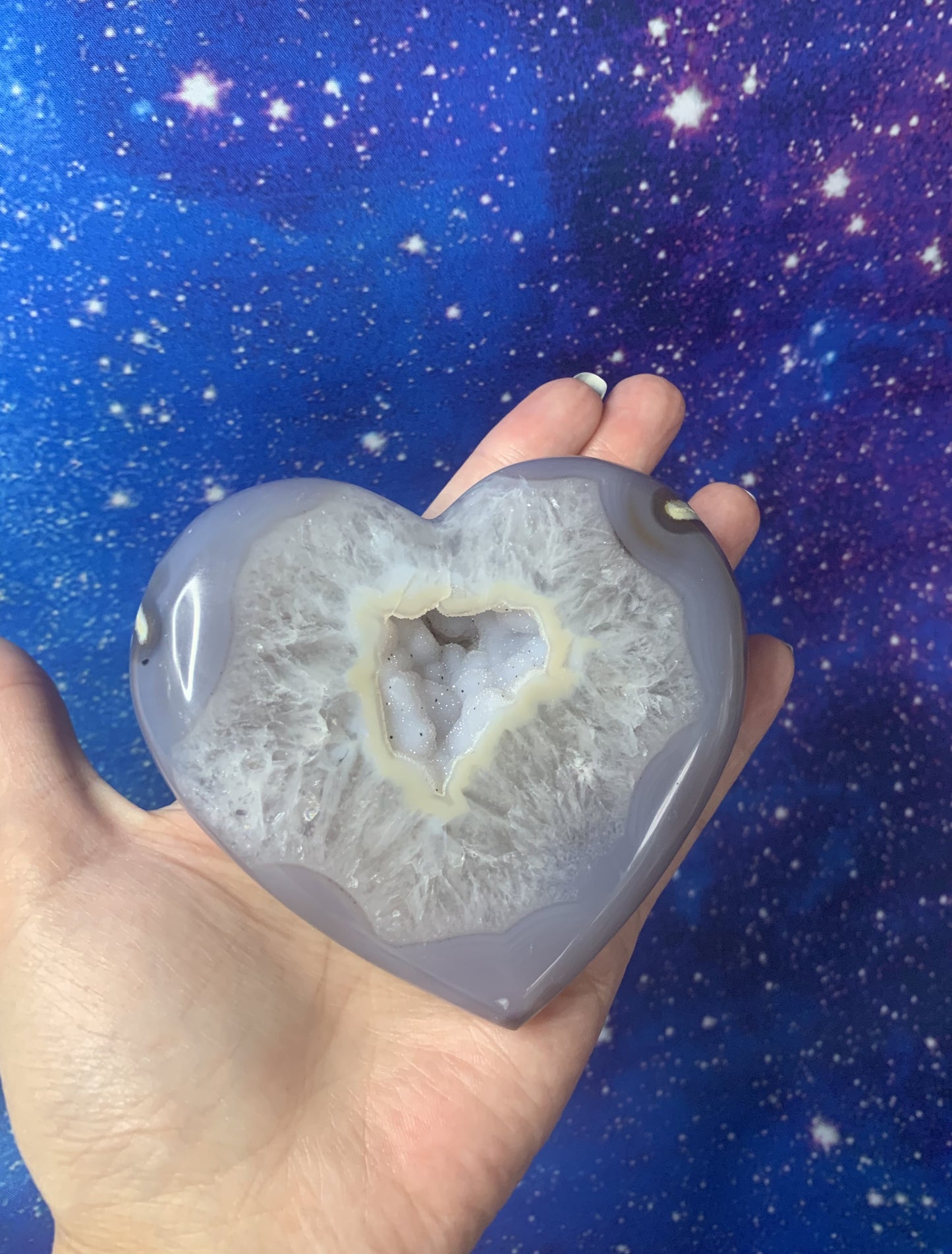 Druzy Agate Geode Heart