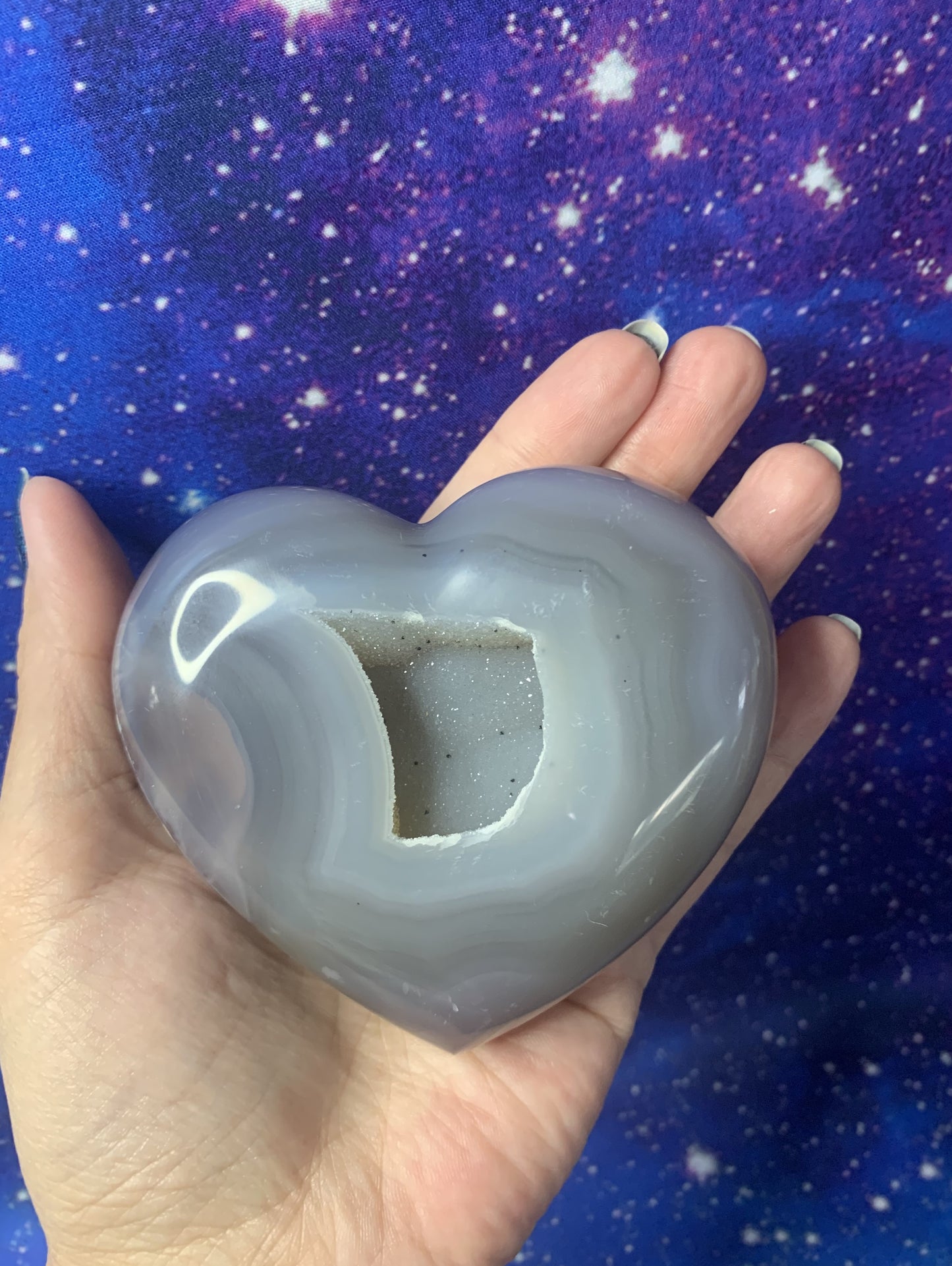 Druzy Agate Geode Heart