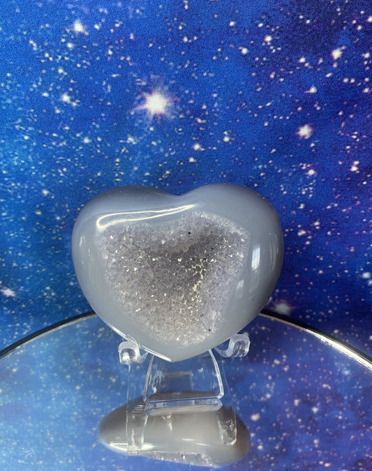 Druzy Agate Geode Heart