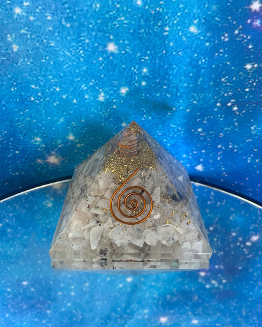 2.5" Rainbow Moonstone Orgonite Pyramid