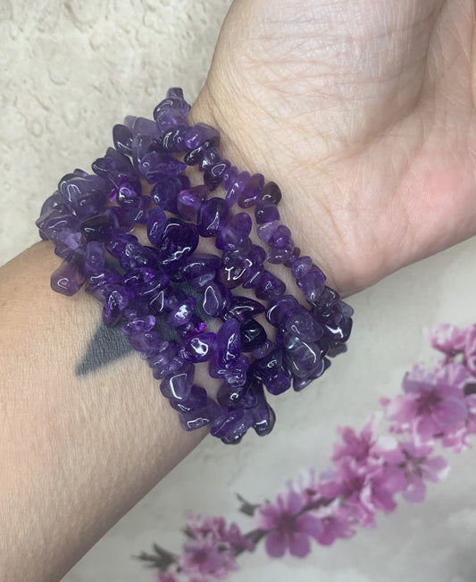 Amethyst Chip Bracelet