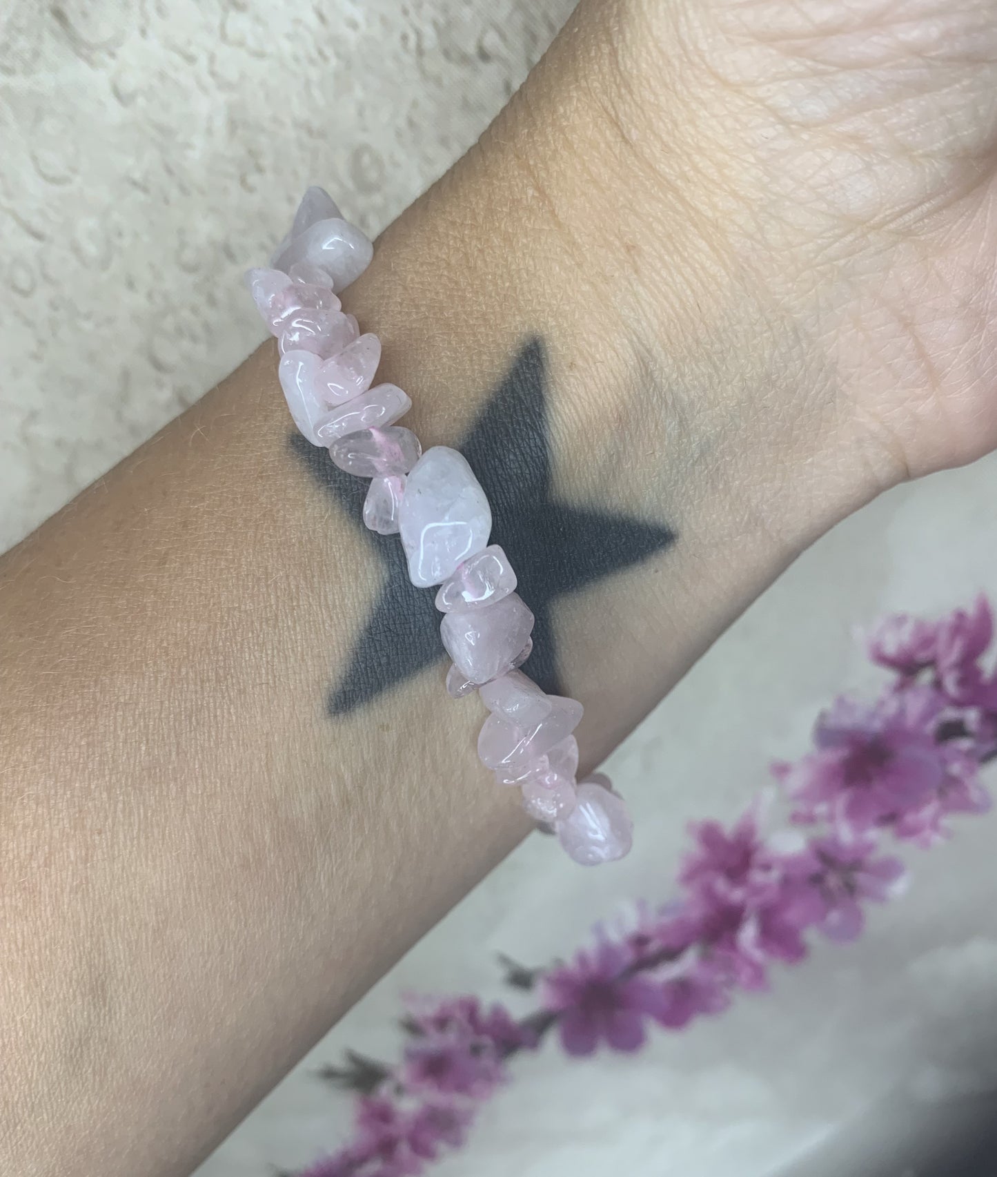 Rose Quartz Chip Bracelet