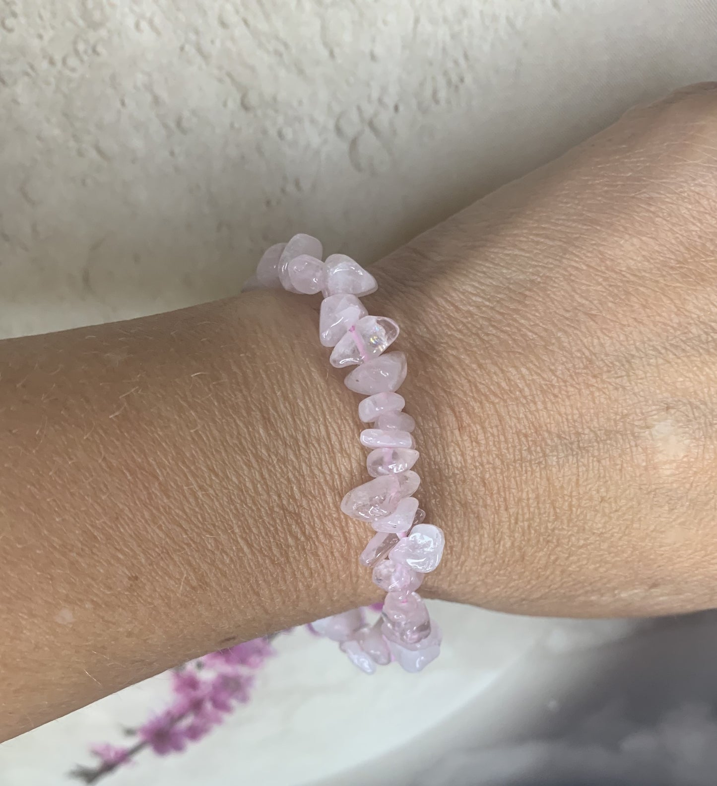 Rose Quartz Chip Bracelet