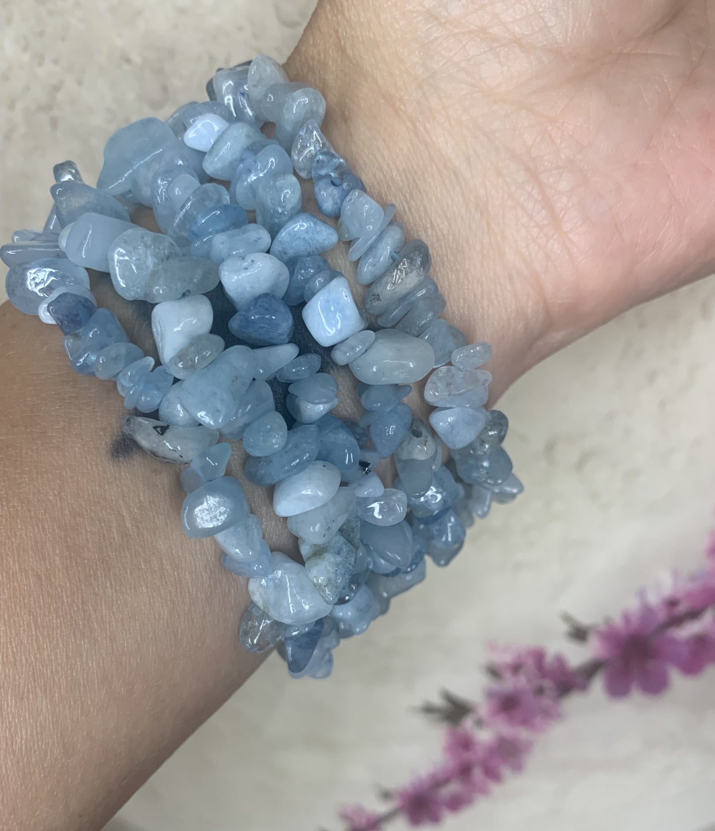 Aquamarine Chip Bracelet