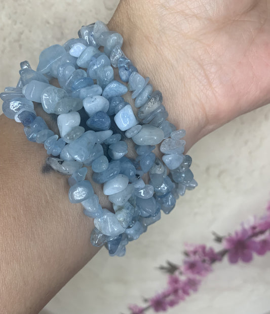 Aquamarine Chip Bracelet