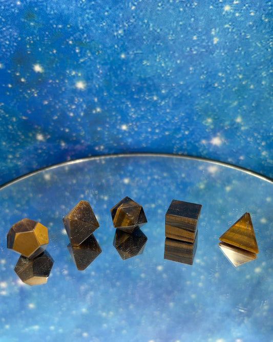 Tiger's Eye Sacred Geometry Set (5pc)