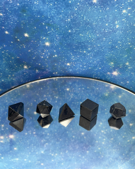 Black Tourmaline Sacred Geometry Set (7pc)