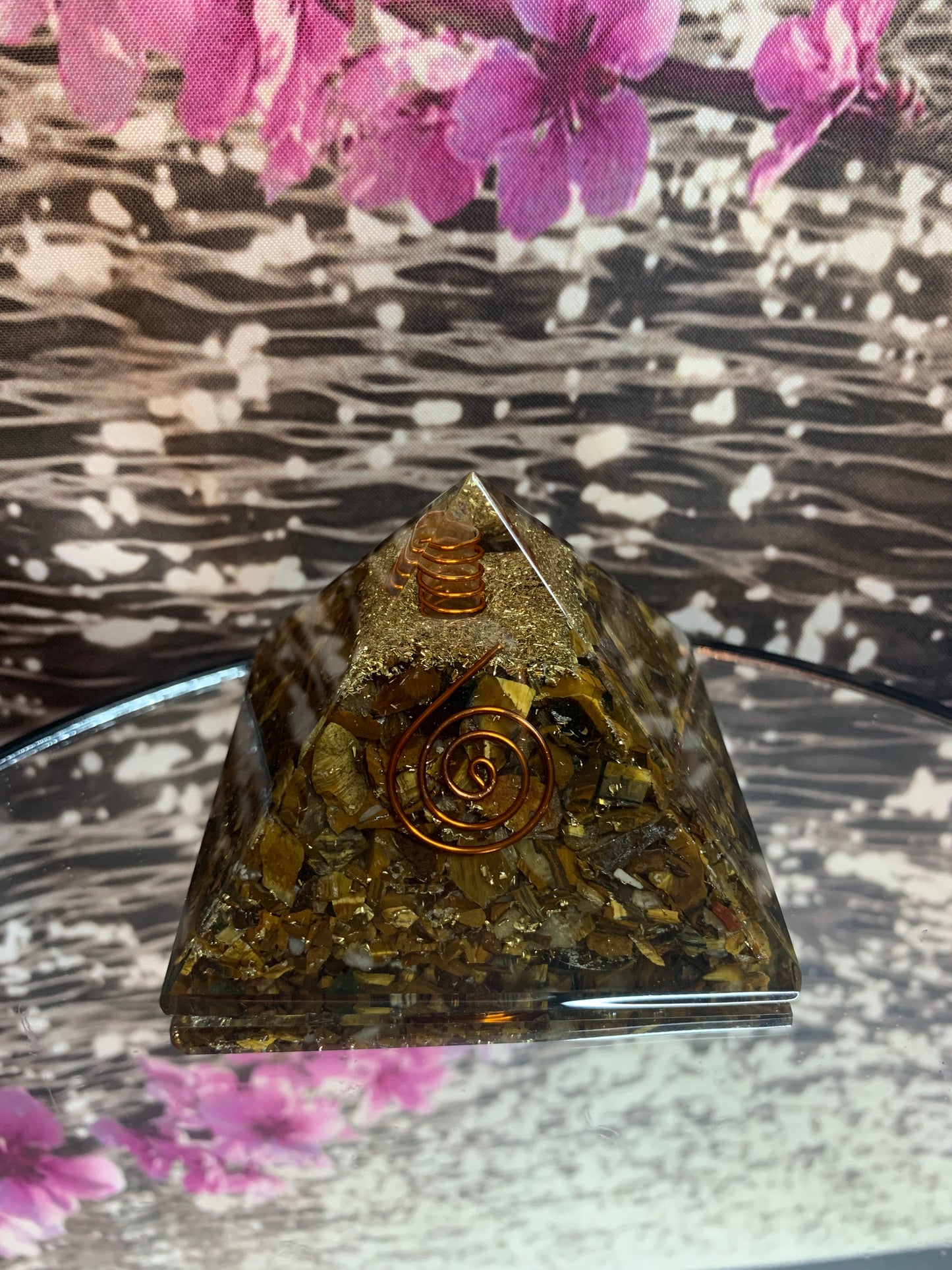 Tigers Eye Orgonite Pyramid