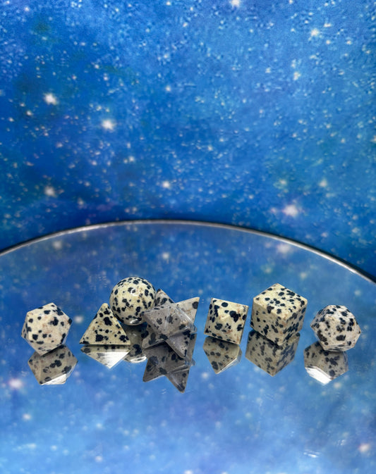 Dalmation Jasper Sacred Geometry Set (7pc)