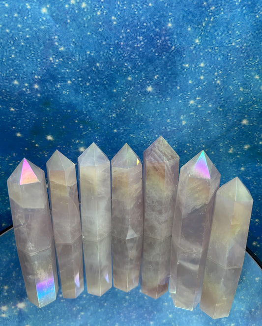 Angel Aura Rose Quartz Towers