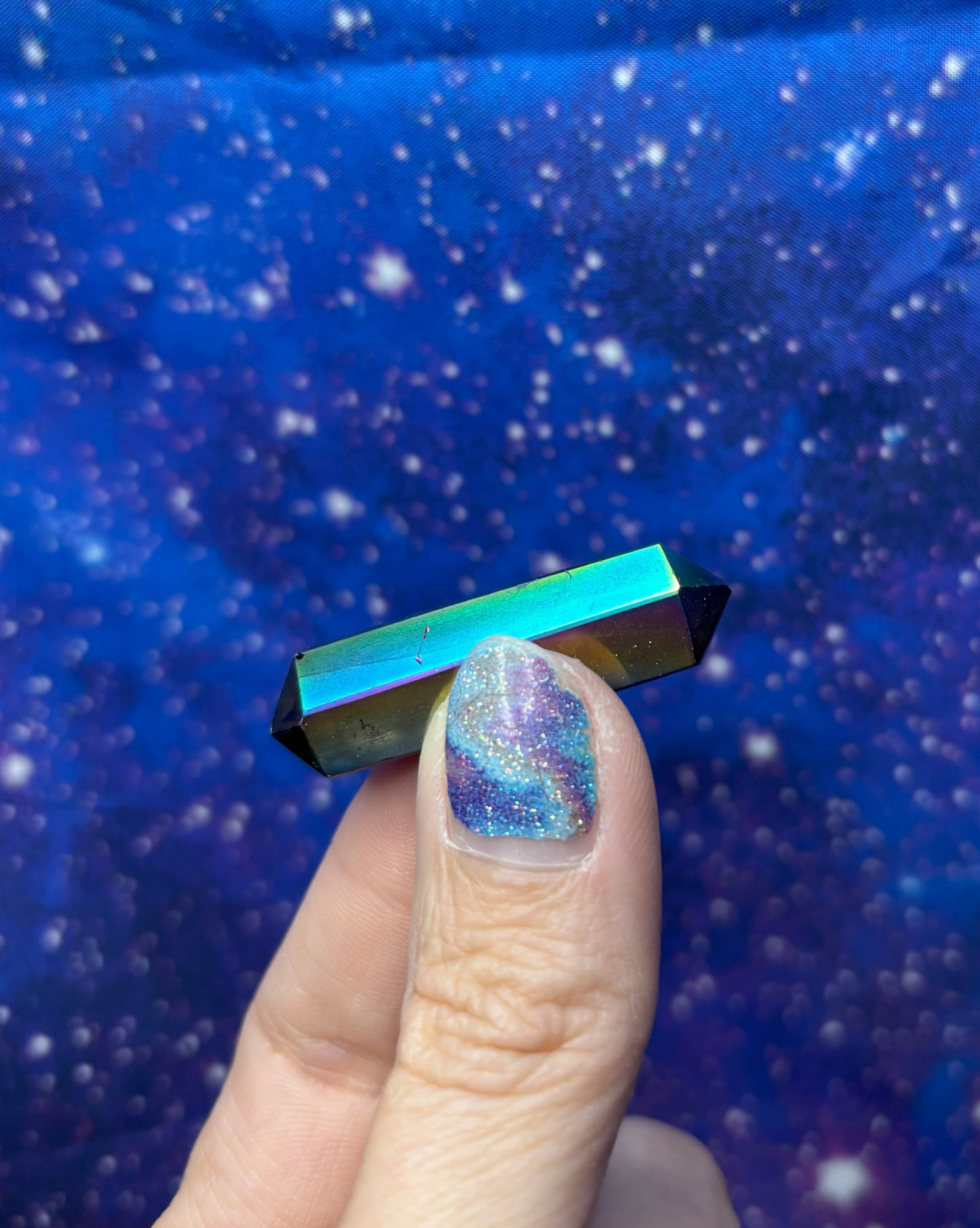 1" Rainbow Aura Double Terminated