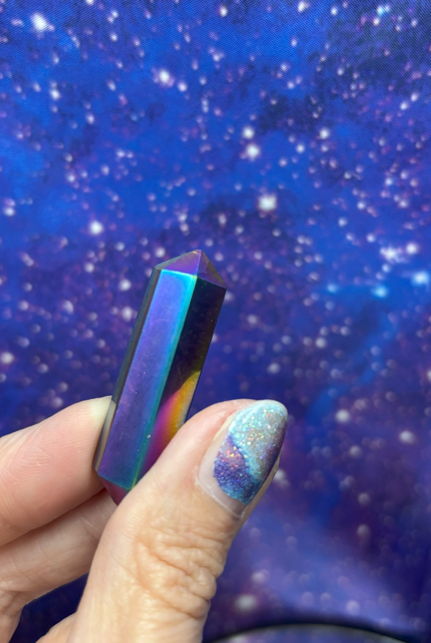 1" Rainbow Aura Double Terminated