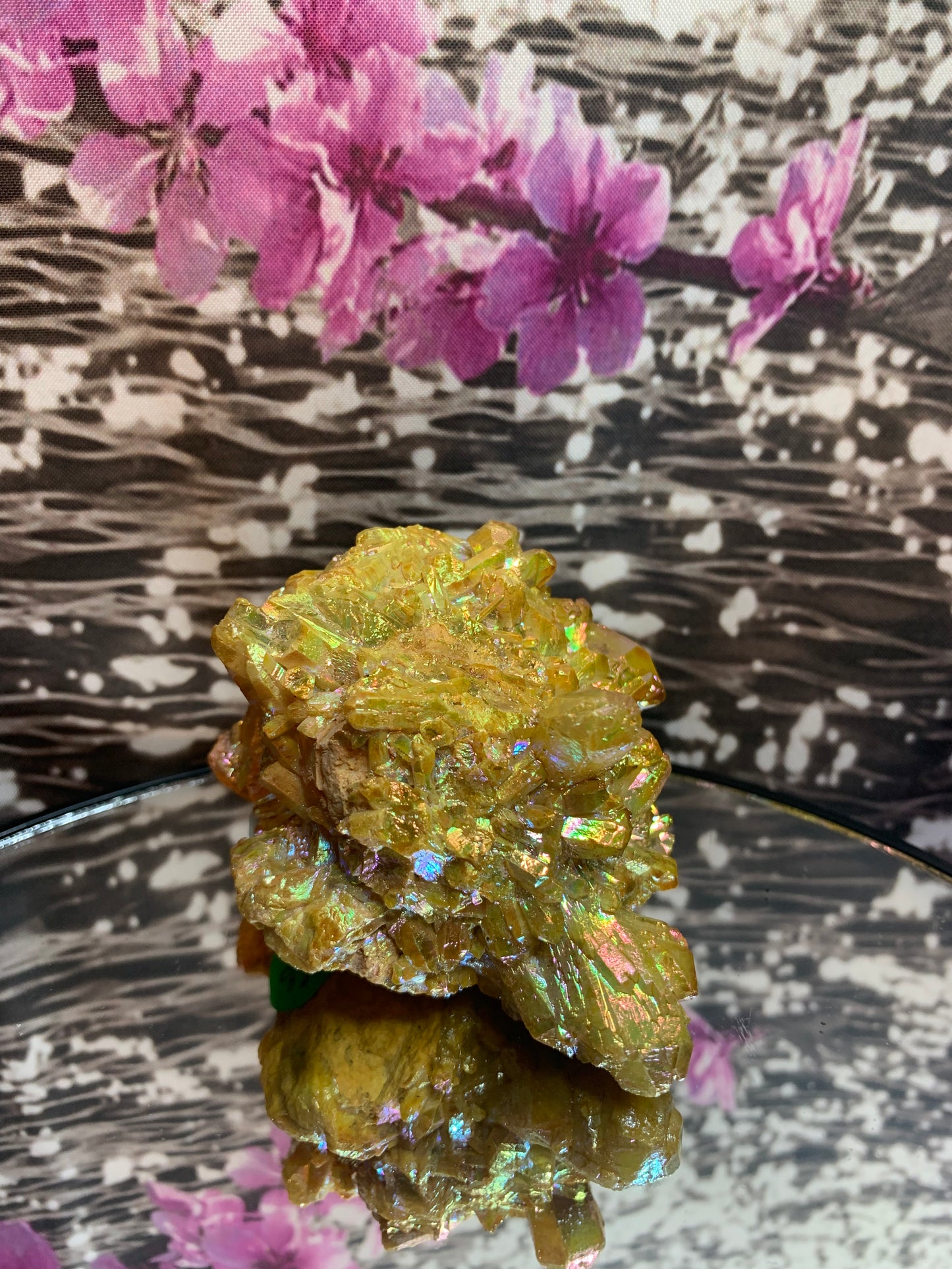 Yellow Aura Quartz Cluster