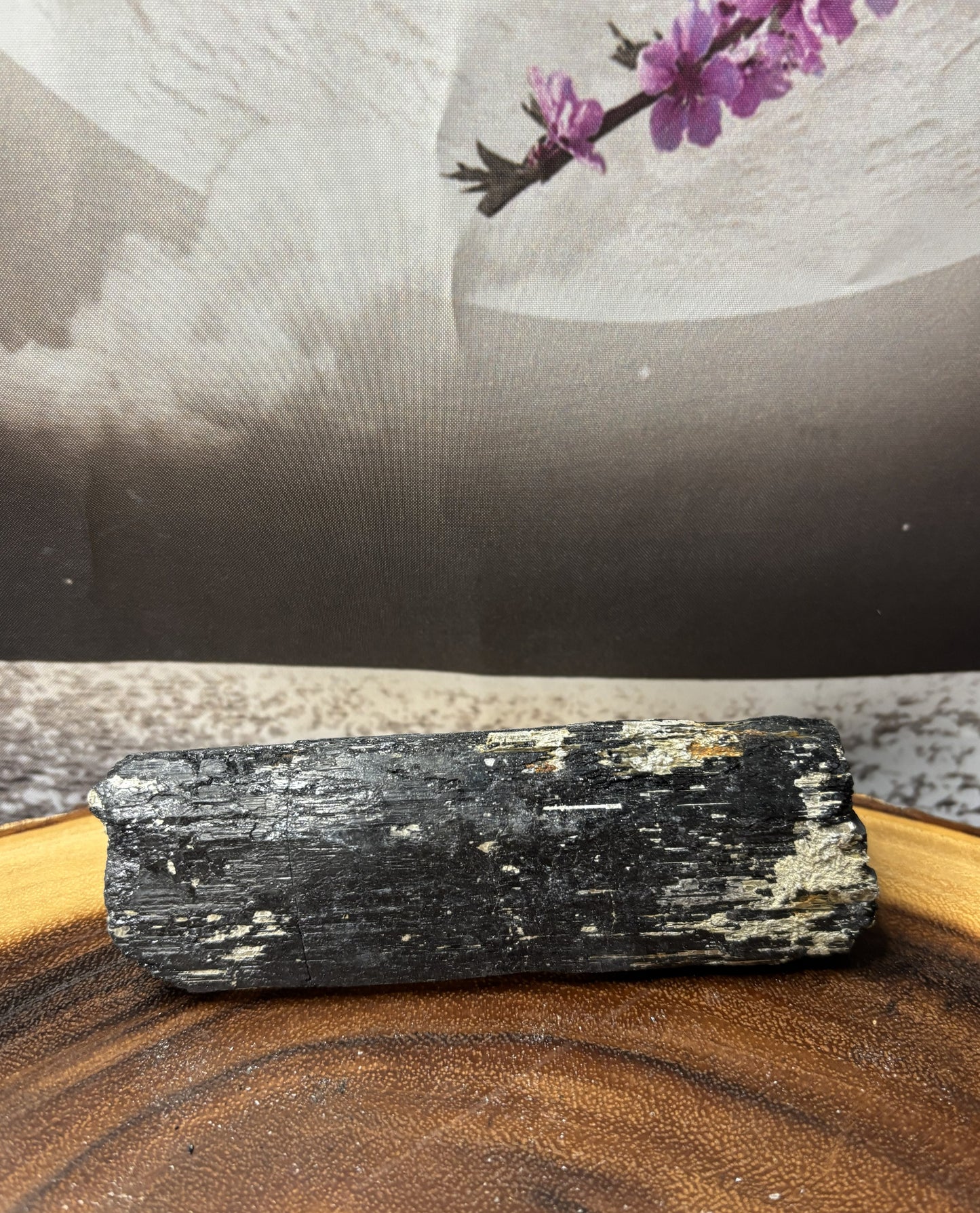 Natural Black Tourmaline with Muscovite