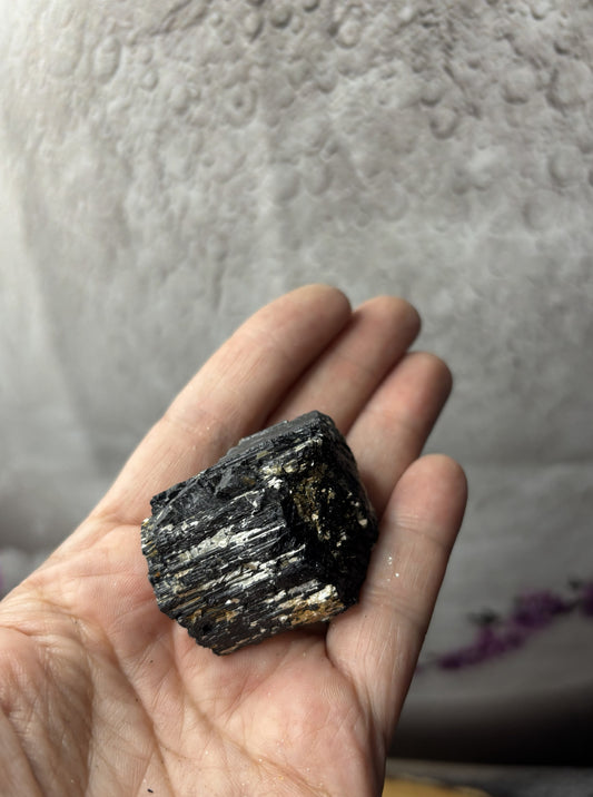 Natural Black Tourmaline with Muscovite