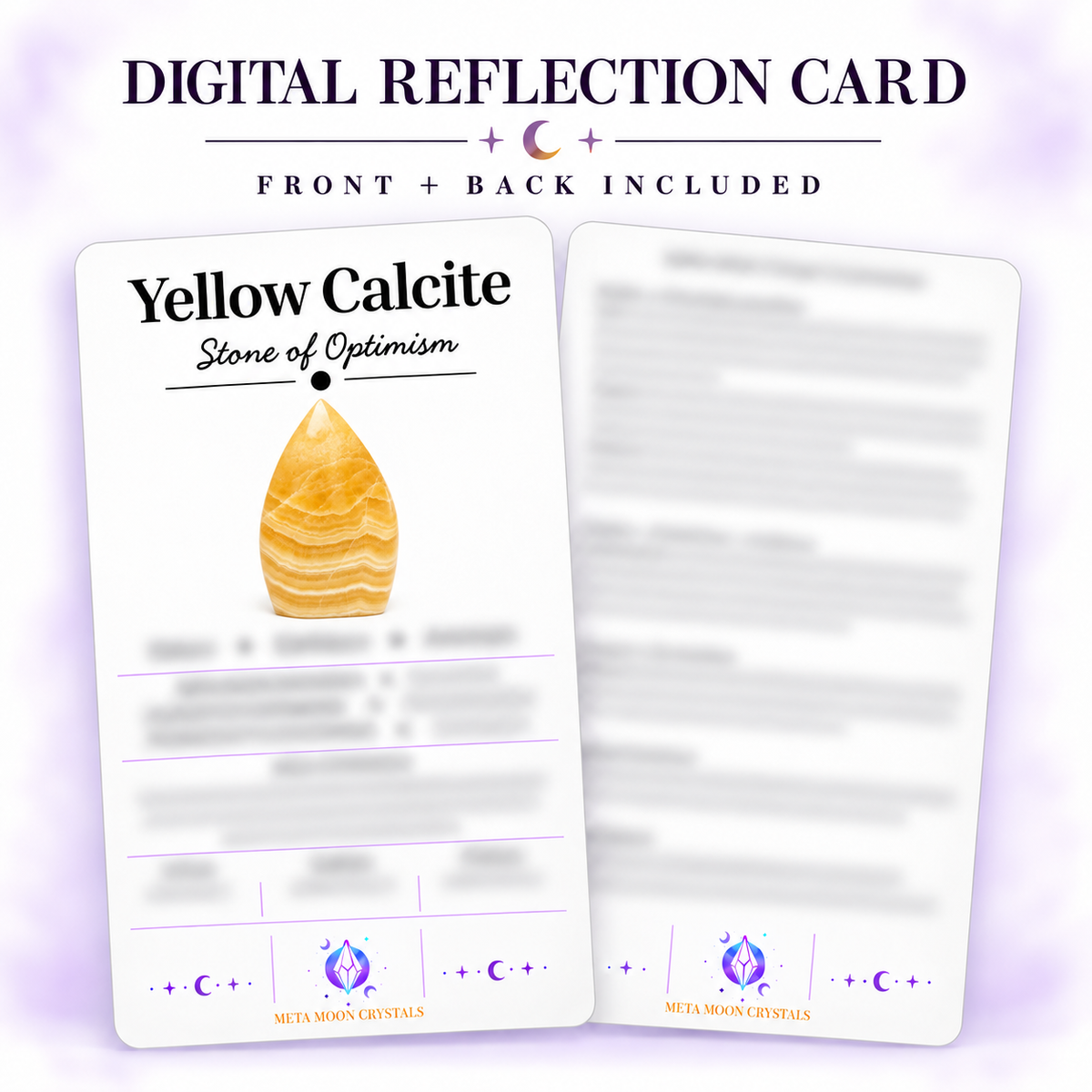 Yellow Calcite Digital Reflection Card