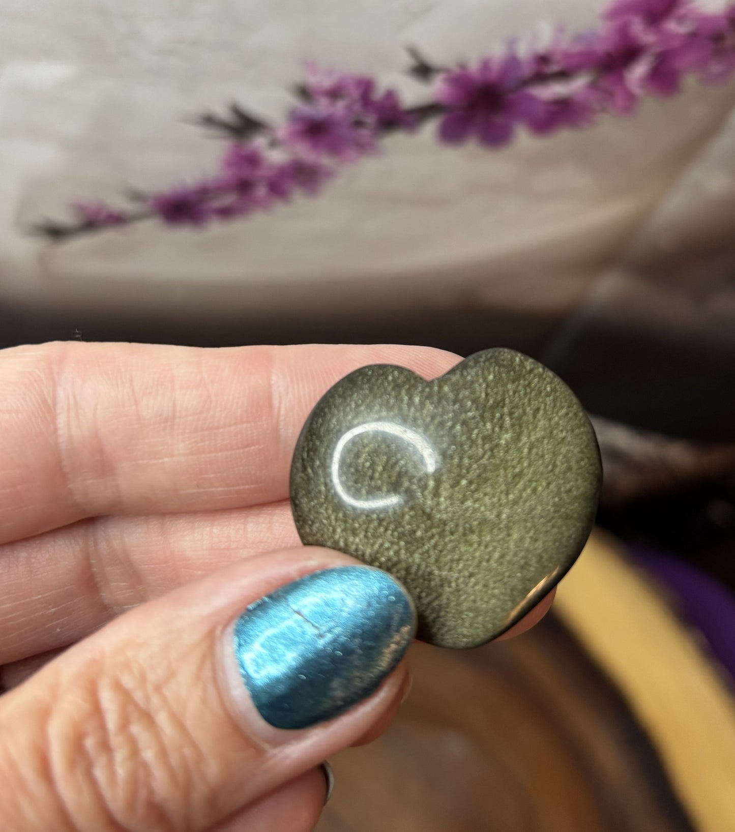 Gold Sheen Obsidian Hearts