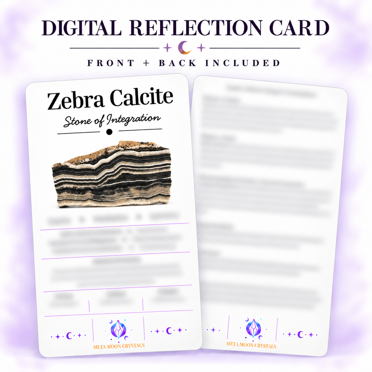 Zebra Calcite Digital Reflection Card