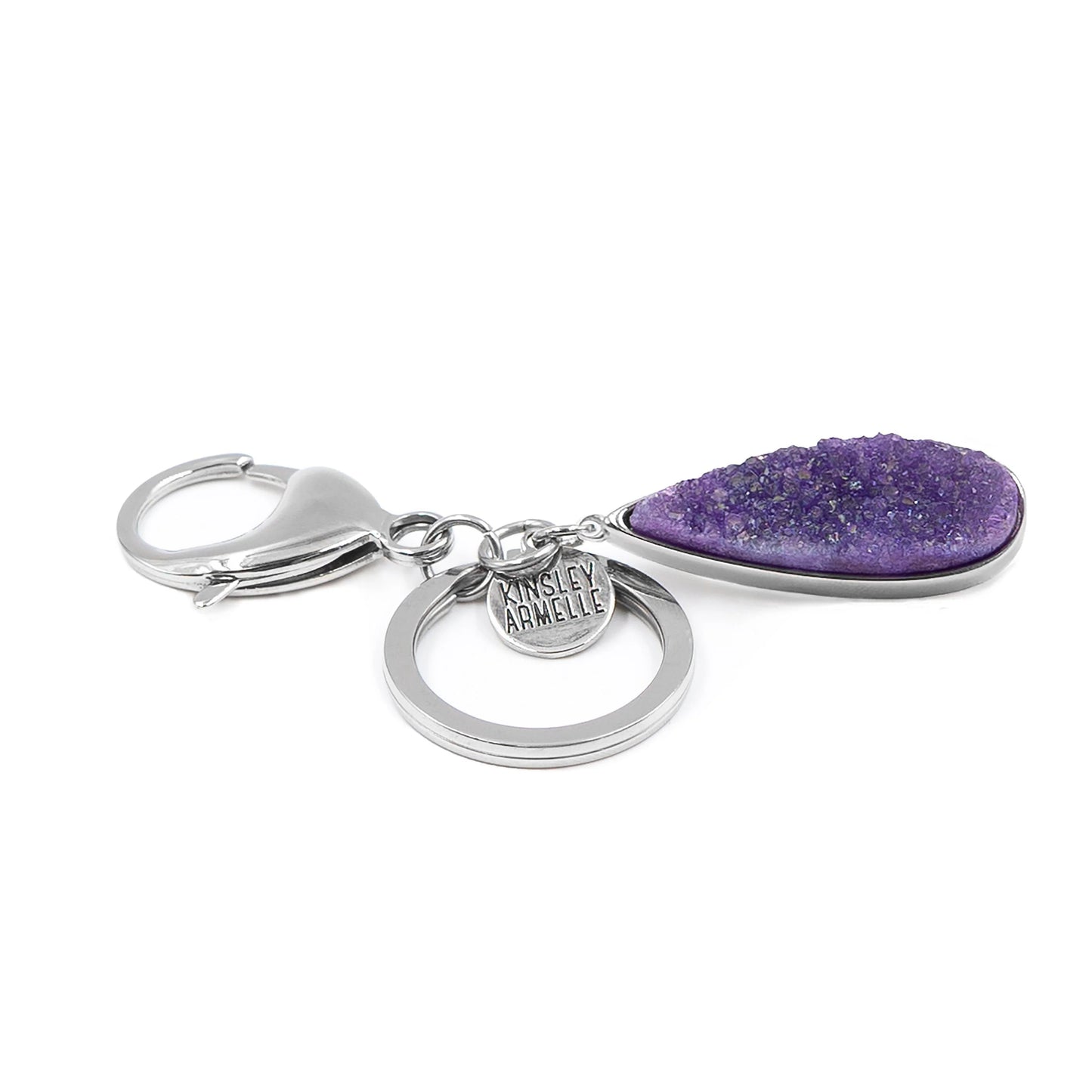 Silver Drop Quartz Keychains